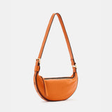 Allsaints Half Moon Leather Crossbody Bag in Pyrole Orange