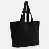 AllSaints Izzy Large Logo Knitted Tote Bag in Black