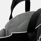 AllSaints Izzy Large Logo Knitted Tote Bag in Black