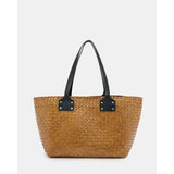 Allsaints Mosley Straw Tote Bag in Almond Beige