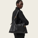Allsaints Alba Leather Shoulder Bag In Black