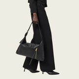 Allsaints Alba Leather Shoulder Bag In Black
