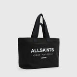 AllSaints Ali Logo Canvas Tote Bag In Black