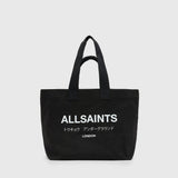 AllSaints Ali Logo Canvas Tote Bag In Black