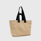 AllSaints Ali Logo Canvas Tote Bag In Mink Brown