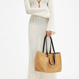 AllSaints Allington Straw Tote Bag in Natural