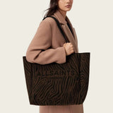 AllSaints AllSaints Izzy Zebra Tote Bag In Black/Brown