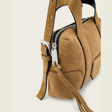 AllSaints Ares Compact Suede Crossbody in Biscuit Brown