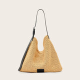 AllSaints Asha Woven Straw Hobo Shoulder Bag in Natural