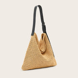 AllSaints Asha Woven Straw Hobo Shoulder Bag in Natural