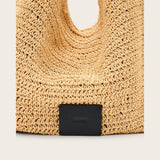AllSaints Asha Woven Straw Hobo Shoulder Bag in Natural