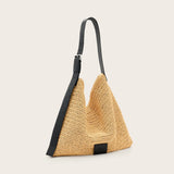 AllSaints Asha Woven Straw Hobo Shoulder Bag in Natural