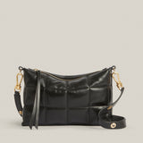 AllSaints Eve Leather Quilted Crossbody Bag in Black