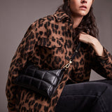 AllSaints Eve Leather Quilted Crossbody Bag in Black