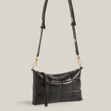 AllSaints Eve Leather Quilted Crossbody Bag in Black