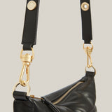 AllSaints Eve Leather Quilted Crossbody Bag in Black