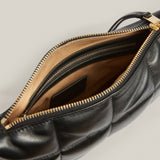 AllSaints Eve Leather Quilted Crossbody Bag in Black