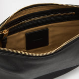 AllSaints Half Moon Leather Crossbody Bag Black