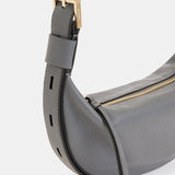 AllSaints Half Moon Leather Crossbody Bag in Slate Grey