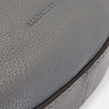 AllSaints Half Moon Leather Crossbody Bag in Slate Grey