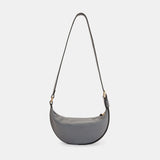 AllSaints Half Moon Leather Crossbody Bag in Slate Grey