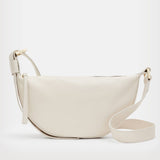 AllSaints Half Moon Leather Crossbody Bag White