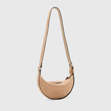 AllSaints Half Moon Suede Crossbody Bag In Mink Brown