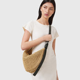 AllSaints Half Moon Waxed Cotton Shoulder Bag In Natural Brown