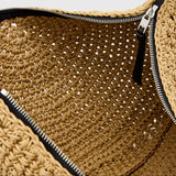 AllSaints Half Moon Waxed Cotton Shoulder Bag In Natural Brown