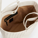 AllSaints Hannah Leather Studded Tote Bag Salt Lake White