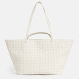 AllSaints Hannah Leather Studded Tote Bag Salt Lake White