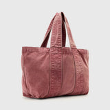 AllSaints Izzy Denim Logo Tote Bag in Raspberry Pink