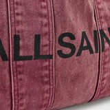 AllSaints Izzy Denim Logo Tote Bag in Raspberry Pink