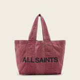 AllSaints Izzy Denim Logo Tote Bag in Raspberry Pink