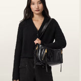 AllSaints Jean Rey Leather Shoulder Bag in Black