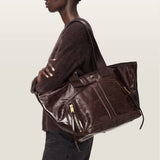 AllSaints Jean Rey Leather Tote Bag in Cognac Brown
