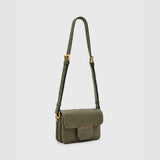 AllSaints Jupiter Snake Effect Leather Crossbody Bag In Military Green