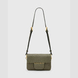AllSaints Jupiter Snake Effect Leather Crossbody Bag In Military Green