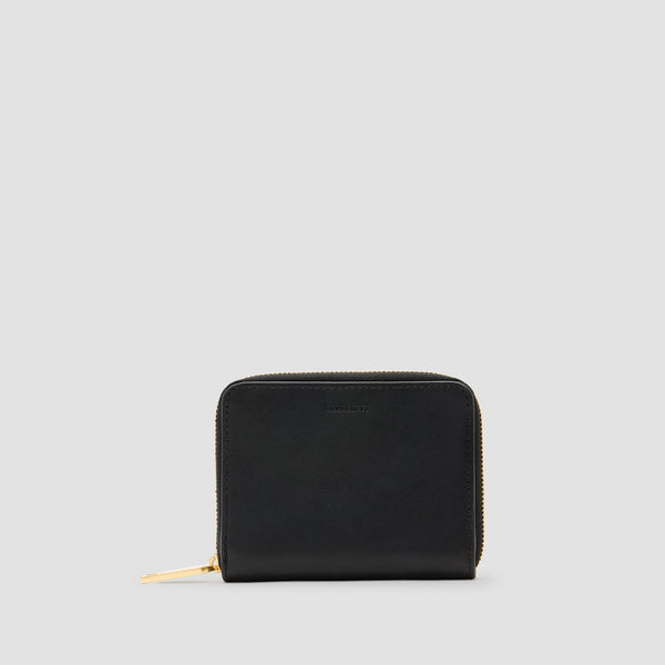 AllSaints Lena Leather Zip Wallet In Black