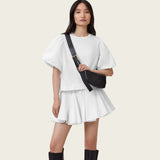 AllSaints Luna Slouchy Leather Crossbody Bag in Black