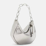 AllSaints Madea Mini Chain Strap Leather Bag in Gunmetal Grey