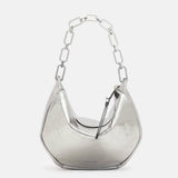AllSaints Madea Mini Chain Strap Leather Bag in Gunmetal Grey