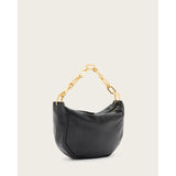 AllSaints Madea Mini Eel-Embossed Leather Shoulder Bag in Black