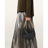 AllSaints Madea Mini Eel-Embossed Leather Shoulder Bag in Black