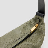 AllSaints Madea Snake Crossbody Bag In Military Green