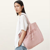 AllSaints Underground Logo Printed Tote Bag Bramble Pink