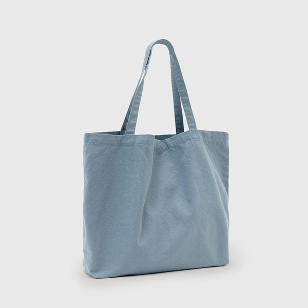 AllSaints Underground Shopper Logo Printed Tote Bag In Washed Blue