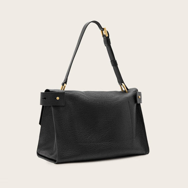 AllSaints Ursa Grain Leather Satchel Bag In Black