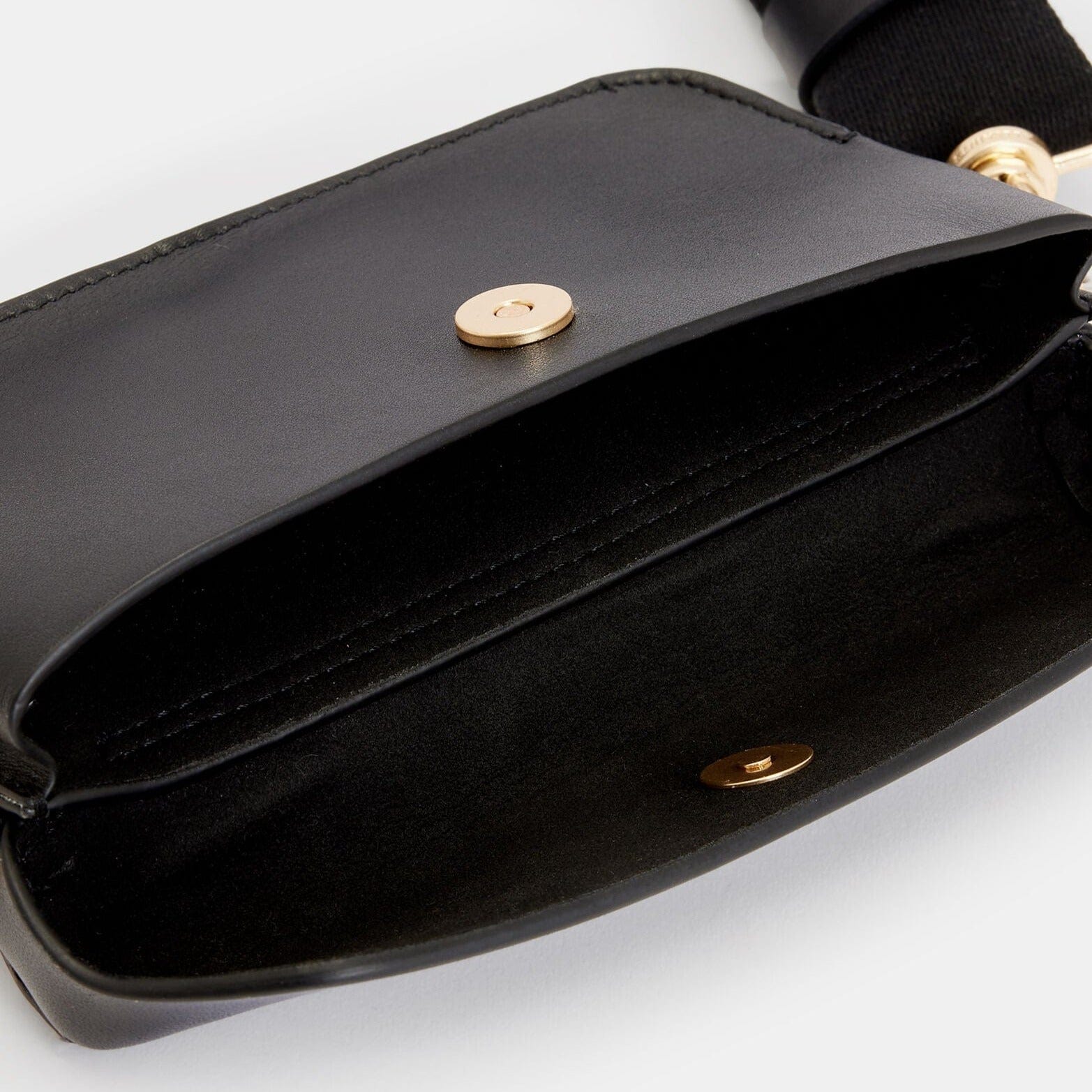 Allsaints Zoe Leather Adjustable Crossbody Bag in Black