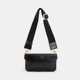 Allsaints Zoe Leather Adjustable Crossbody Bag in Black